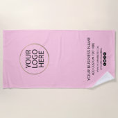 Professionele Zakelijke Logo en Tekstbedrijf Roze Strandlaken (Voorkant)