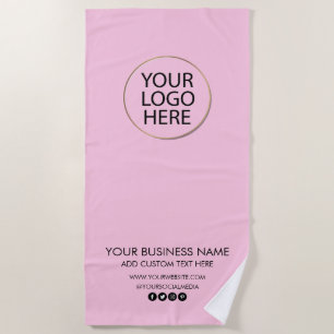 Professionele Zakelijke Logo en Tekstbedrijf Roze Strandlaken