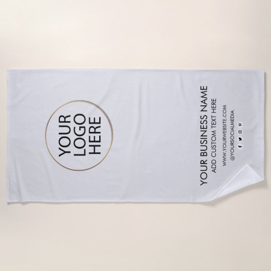 Professionele Zakelijke Logo en Tekstbedrijf Wit Strandlaken (Voorkant)