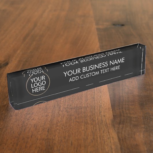 Professionele Zakelijke Logo en Tekstbedrijf Zwart Naambordje (Zijkant)