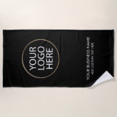 Professionele Zakelijke Logo en Tekstbedrijf Zwart Strandlaken (Voorkant)