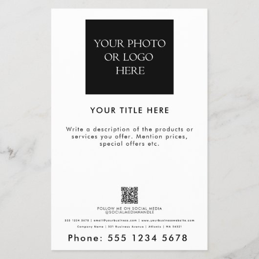 Professionele Zakelijke Logo Foto Promotie Flyer (Voorkant)