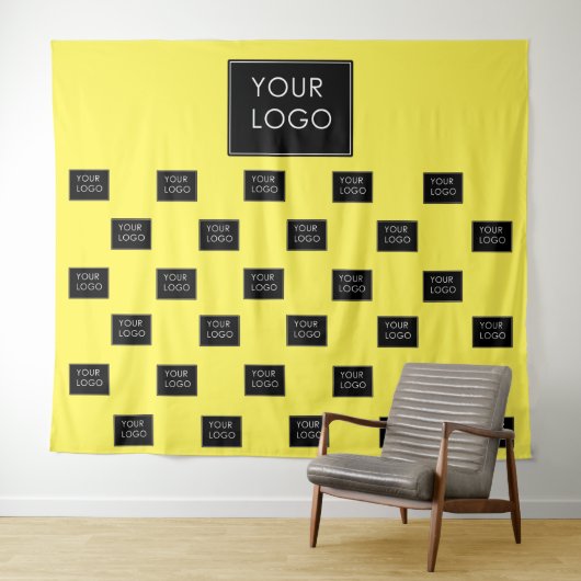 Professionele zakelijke Logo gele Fair achtergrond Wandkleed (In Situ (horizontaal))