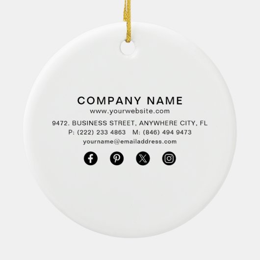 Professionele zakelijke Logo - Kerstmis Keramisch Ornament (Achterkant)