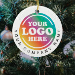 Professionele zakelijke Logo - Kerstmis Keramisch Ornament<br><div class="desc">Ideaal promotiemateriaal voor bedrijven. Voeg eenvoudig uw eigen logo toe en pas de details van het bedrijf aan door de verstrekte sjabloon te gebruiken.</div>