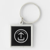 Professionele Zakelijke Logo Merk Promo Gifts Zwar Sleutelhanger (Voorkant)