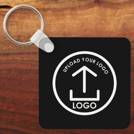 Professionele Zakelijke Logo Merk Promo Gifts Zwar Sleutelhanger (Voorkant)