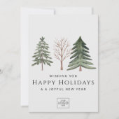 Professionele Zakelijke Logo Minimalistische Kerst Feestdagenkaart (Voorkant)