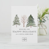 Professionele Zakelijke Logo Minimalistische Kerst Feestdagenkaart (Staand voorkant)