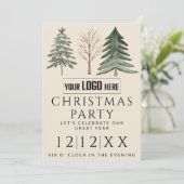 Professionele Zakelijke Logo Minimalistische Kerst Kaart (Staand voorkant)