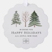 Professionele Zakelijke Logo Minimalistische Kerst Ornament Kaart (Voorkant)