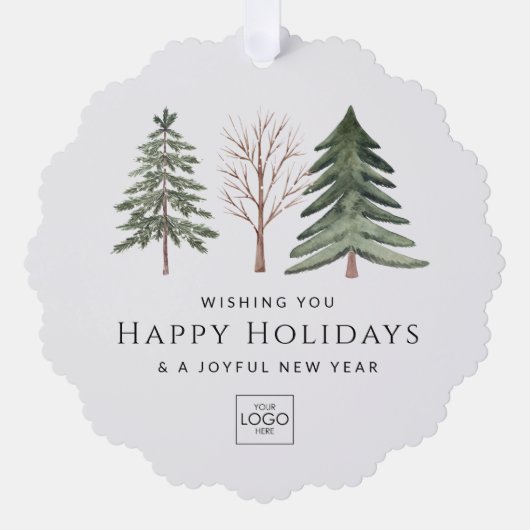 Professionele Zakelijke Logo Minimalistische Kerst Ornament Kaart (Voorkant)