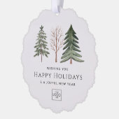 Professionele Zakelijke Logo Minimalistische Kerst Ornament Kaart (Links)