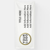 Professionele Zakelijke Logo Modern Zwart Wit Spandoek (Verticaal)