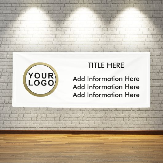 Professionele Zakelijke Logo Modern Zwart Wit Spandoek