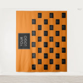 Professionele zakelijke Logo Oranje Fair Backdrop Wandkleed (Voorkant)