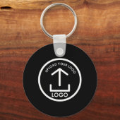 Professionele Zakelijke Logo Promo Gifts Zwart Ron Sleutelhanger (Voorkant)
