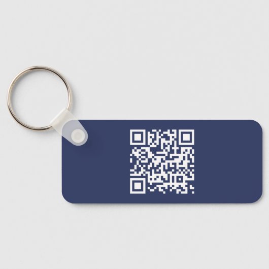 Professionele Zakelijke Logo Promo QR Code Blauw Sleutelhanger (Achterkant)