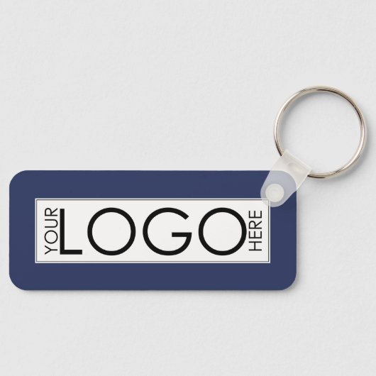 Professionele Zakelijke Logo Promo QR Code Blauw Sleutelhanger (Voorkant)