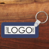 Professionele Zakelijke Logo Promo QR Code Blauw Sleutelhanger (Voorkant)