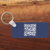 Professionele Zakelijke Logo Promo QR Code Blauw Sleutelhanger (Achterkant)