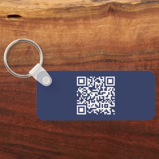 Professionele Zakelijke Logo Promo QR Code Blauw Sleutelhanger (Achterkant)