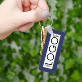 Professionele Zakelijke Logo Promo QR Code Blauw Sleutelhanger