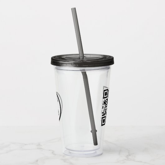 Professionele Zakelijke Logo Promo QR Code Modern Acryl Drinkbeker (Links)