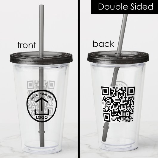 Professionele Zakelijke Logo Promo QR Code Modern Acryl Drinkbeker