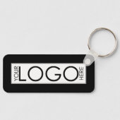 Professionele Zakelijke Logo Promo QR Code Zwart Sleutelhanger (Voorkant)