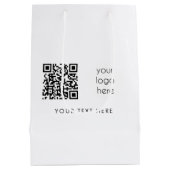 Professionele zakelijke Logo - QR-code en -tekst Medium Cadeauzakje (Achterkant)