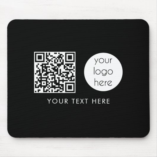 Professionele zakelijke Logo - QR-code en -tekst Muismat (Voorkant)