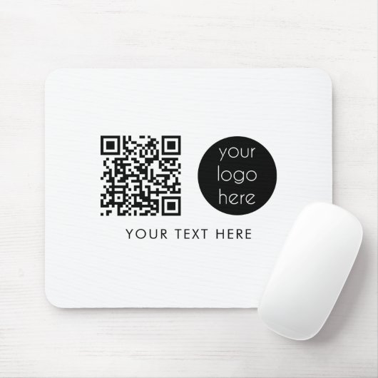 Professionele zakelijke Logo - QR-code en -tekst Muismat (Met muis)
