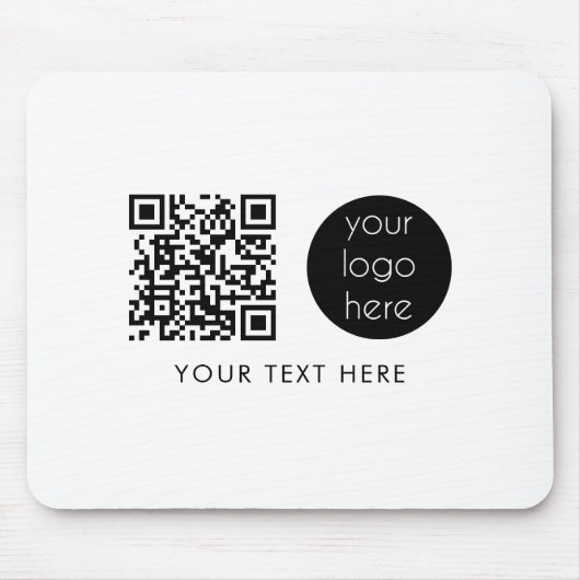 Professionele zakelijke Logo - QR-code en -tekst Muismat (Voorkant)