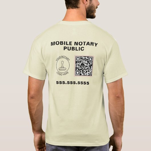Professionele Zakelijke Logo QR Code Notaris Werk T-shirt (Achterkant)