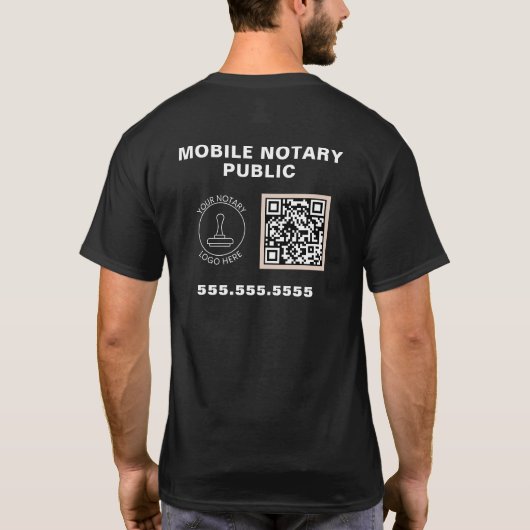 Professionele Zakelijke Logo QR Code Notaris Werk T-shirt (Achterkant)