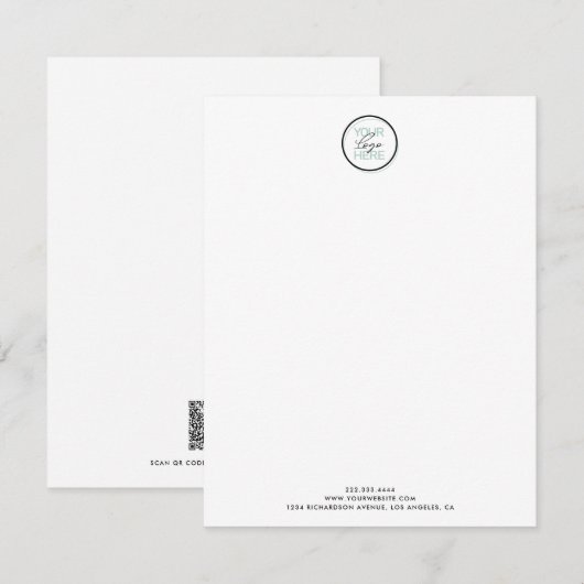Professionele zakelijke Logo QR-code Notitiekaartje (Voorkant / Achterkant)