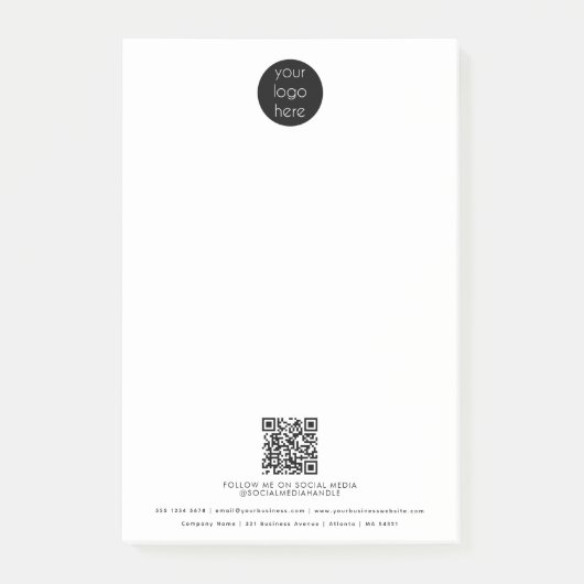 Professionele zakelijke Logo QR Code Promotie Post-it® Notes (Voorkant)