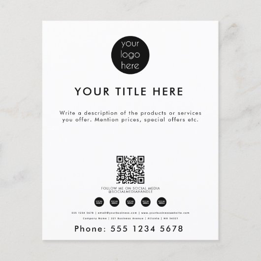 Professionele zakelijke Logo QR Code Sociale media Flyer (Voorkant)