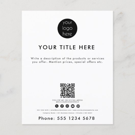 Professionele zakelijke Logo QR Code Sociale media Flyer (Voorkant)
