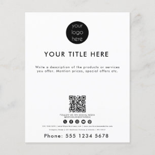 Professionele zakelijke Logo QR Code Sociale media Flyer