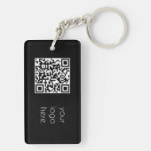 Professionele zakelijke Logo QR-code zwart Sleutelhanger (achterkant)
