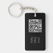 Professionele zakelijke Logo QR-code zwart Sleutelhanger (Voorkant)