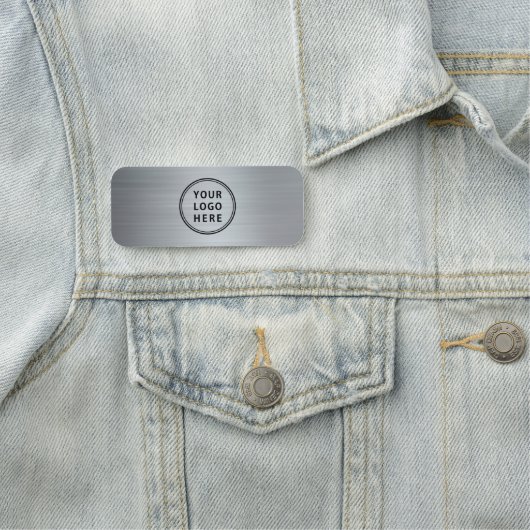 Professionele zakelijke Logo Silver Naamplaatje (In situ)