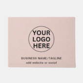 Professionele Zakelijke Logo & Tekst Blush Pink Deurmat (Voorkant)