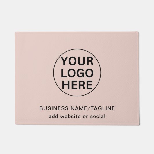 Professionele Zakelijke Logo & Tekst Blush Pink Deurmat (Voorkant)