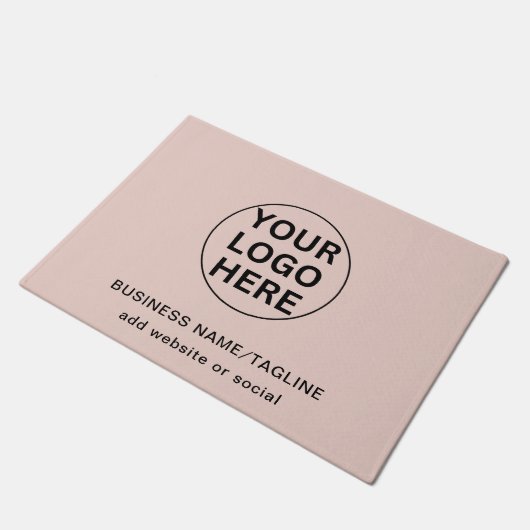 Professionele Zakelijke Logo & Tekst Blush Pink Deurmat (Schuin)