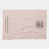 Professionele Zakelijke Logo & Tekst Blush Pink Theedoek (Horizontaal)