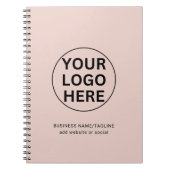 Professionele Zakelijke Logo & Tekst Clean Blush P Notitieboek (Voorkant)