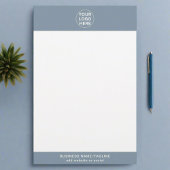 Professionele Zakelijke Logo & Tekst Dusty Blue Briefpapier